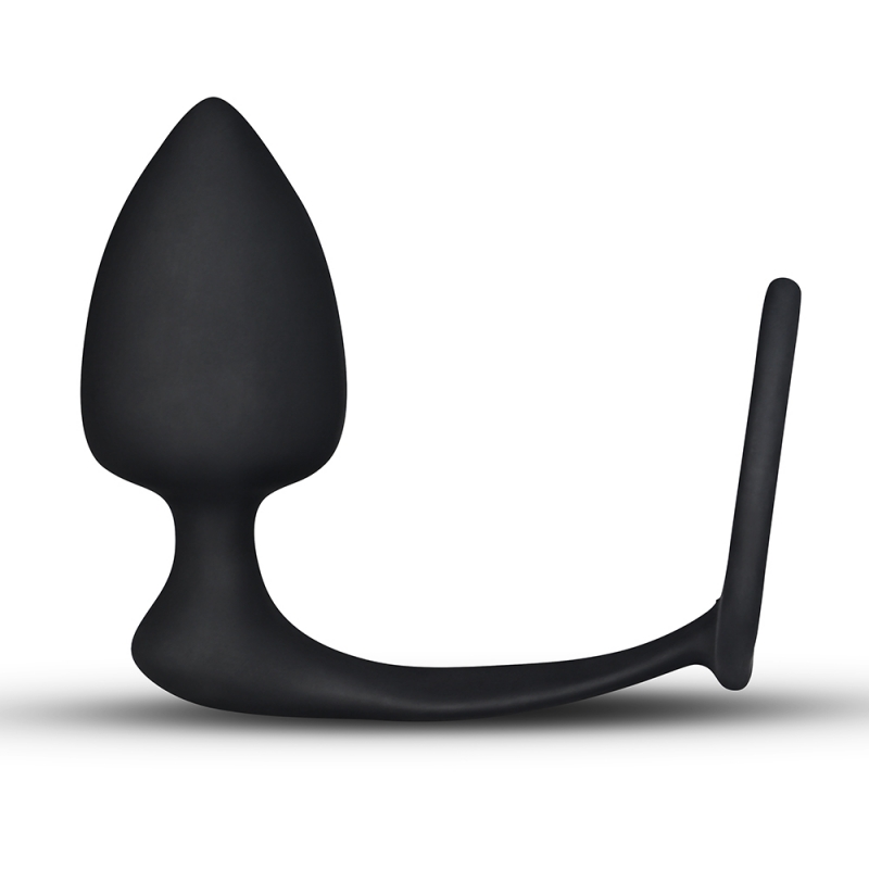 Пробка с эрекционным кольцом "Lovetoy" черная 